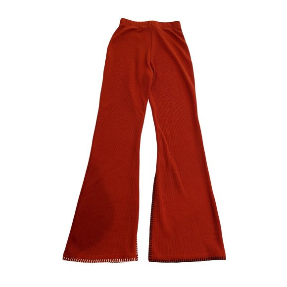 ANIM Living Koza Straight Leg Knit Pants Hemstitch in Rust - Picture 4 of 6